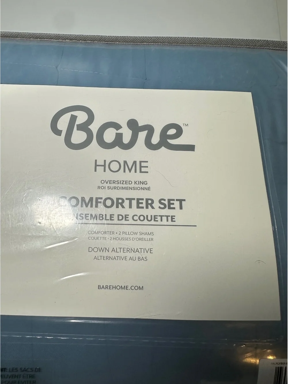 Bare Home Oversized King Size Comforter Set in Coronet Blue